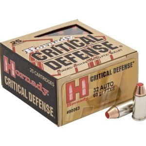 Hornady Critical Defense 32 ACP 60 Grain FTX 25 Round Box 90063