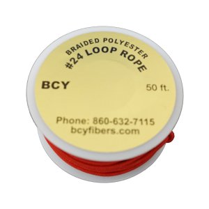 BCY Stiff Braided Polyester D-Loop Material, Red, 50 ft