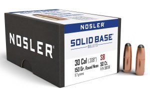Nosler 38058 SB-30 150 Grain Round Nose Bullets 50 Count