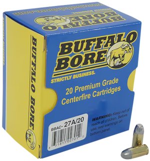 Buffalo Bore 27A20 380ACP +P 100gr Hard Cast Flat Nose Ammo 20/Box