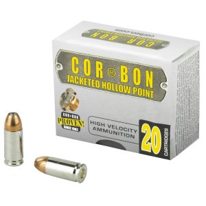 Cor-Bon SD0911520 9mm Luger +P 115gr JHP 20rd Brass Case Ammo