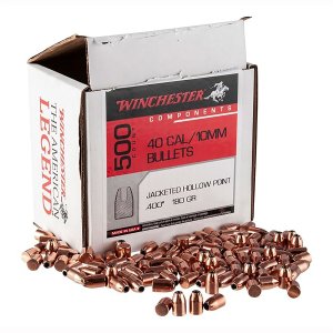 Winchester .40/10mm Caliber 180gr JHP Bullets - 500 Per Box