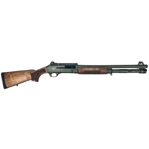 Military Armament Corp., MAC1014, 12GA, Semi Auto, 18.5 Barrel, Walnut Stock and Forarm, OD Green Receiver and Barrel, 5 Round Magazine