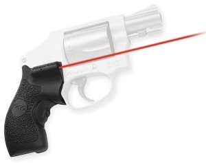 Crimson Trace LG105 Defender Series Lasergrips: Polymer, Front Activation, 5mW Red Laser, Black Finish, User Adjustable, S&W J-Frame Round Butt