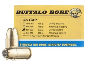 Buffalo Bore 38C20 45GAP 230gr JHP Ammo 20 Rounds