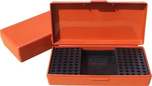 MTM Case-Gard SB-200 Flip Top Ammo Box 200 Rounds .22LR/.25Long/.22WMR/.17 HMR/17 Mach 2 Polymer Rust