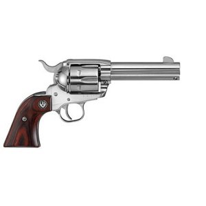 Ruger 5105 Vaquero Revolver, 45 Colt, 4.62" Stainless Steel Barrel, 6-Round Capacity, Hardwood Grip, High-Gloss Finish