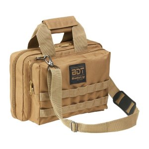 Bulldog BDT917T Deluxe 2-Pistol Range Bag Tan MOLLE Webbing & Strap