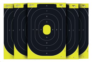 Allen EZ Aim Splash Reactive IPSC Silhouette Paper Targets 12.5x18.25" Chartreuse/Black 8 Pack