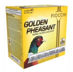 Fiocchi Golden Pheasant 12 Gauge 2.75In 1-3/8oz #4 1250FPS