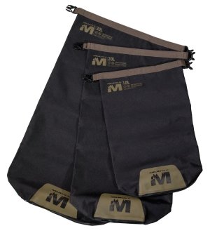 Muddy Outdoors Waterproof Dry Bag Set Black Roll-Top Heavy-Duty