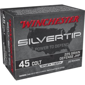 Winchester Ammo W45CST Silvertip Defense 45 Colt (LC) 225 gr Jacketed Hollow Point (JHP) 20 Per Box/ 10 Cs