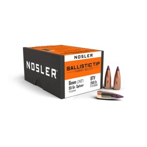 Nosler 39565 6mm .243 55 gr Spitzer Boat Tail Bullets 250 Count
