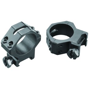 Weaver 48365 Four Hole Rings 30mm Medium Matte Black Aircraft Aluminum