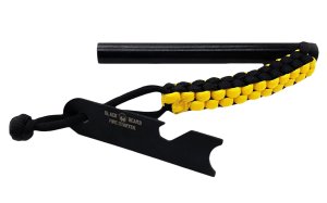Blackbeard Fire Starters FR Ferro Rod Black/Yellow 7' Long