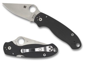 Spyderco Para 3 Plain CPM-S30V Black G10 2.95 In C223GP