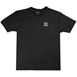 Glock AA11001 T-Shirt Black Large 100% Cotton Short Sleeve Silver Logo