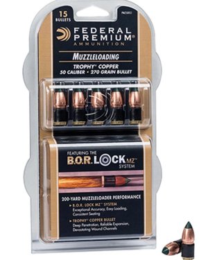 Federal Premium Trophy Copper 50 Cal 270 Grain Muzzleloader Bullets 15 Pack