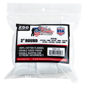 Pro-Shot 2 Round 100% Cotton Patches 250/ct