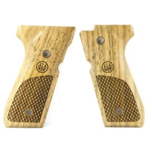 Beretta 92 Series Walnut Wood Grips Checkered Design E00219