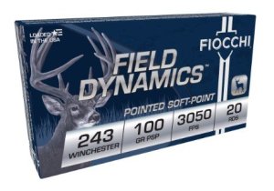 Fiocchi 243SPD Field Dynamics .243 Win 100gr PSP 20rd Box