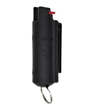 GuardDog Quick Action Red Pepper 16 ft 1.20 In Black Belt Clip Keychain