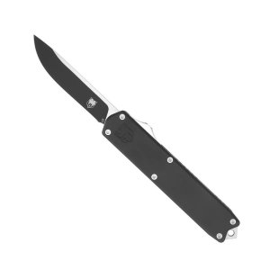 CobraTec Knives Dominator OTF 3.25 In D2 Steel Black CTDOMBLK