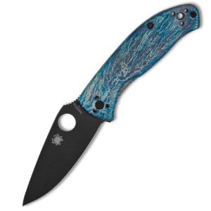 Spyderco C122TIBLBKD2P Tenacious Blue Titanium D2 Knife
