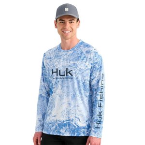 Huk Mossy Oak Pursuit Performance Long Sleeve Crew Shirt MO Regatta L