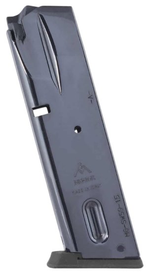 Mec-Gar MGSW5915N 15rd 9mm Magazine Black Nickel S&W 5900/915/910/659