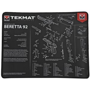 TekMat Beretta 92 Ultra 20 Gun Cleaning Mat Black/White Rubber