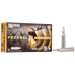 Federal PR7TT1 Premium Hunting 7mm Rem Mag 160 gr Trophy Bonded Tip 20 Per Box/ 10 Cs