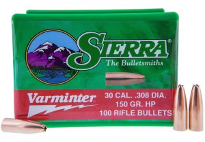 Sierra 2136 Varminter 30 Caliber 150 Grain Hollow Point 100 Count