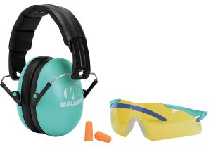 Walker's GWPYWFM2GFPLTL Folding Muff Combo 23 dB Black/Teal
