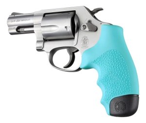 Hogue 60004 Rubber Monogrip Aqua for S&W J-Frame Round Butt 8.10 In