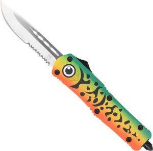CobraTec Knives FS3 OTF Green 3 In Drop Point Serrated Blade