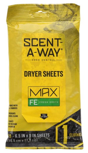 GSM Outdoors Scent-A-Way Max Fresh Earth Dryer Sheets 15 Pack