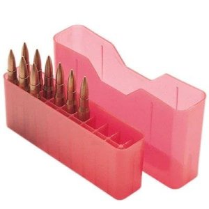 MTM Case-Gard J-20-MLD-29 Ammo Box 20 Rounds Clear Red Polypropylene