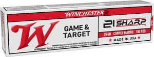 Winchester S21SLF USA 21Sharp 25gr Copper Matrix Ammo 100/Box