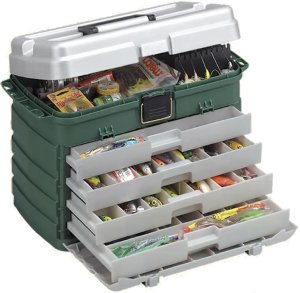 Plano 758005 Tackle Box, 4-Drawer, Green Metallic/Silver