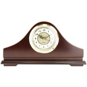 PS Products Mantle Gun Clock - Solid Wood with Mahogany Stain, Quartz