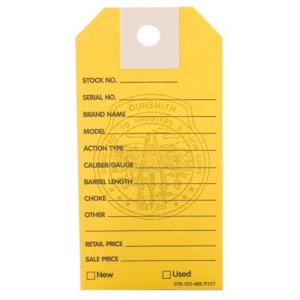 Brownells Gun Price Tags Yellow 1000 Pack