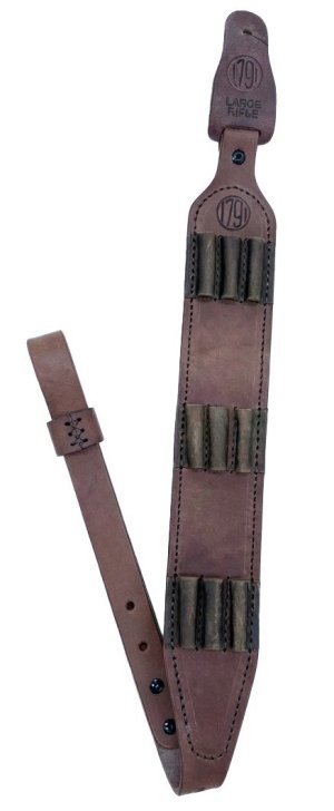 1791 Gunleather HNTASMRBRWA Leather Rifle Ammo Sling 32-37In Brown 9Shell