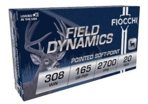 Fiocchi 308D Field Dynamics 308Win 165gr Pointed Soft Point 20 Per...