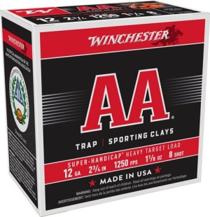 Winchester AA TRGT 12GA 2.75" 1250FPS 1-1/8OZ 8 Shot Size 250RD