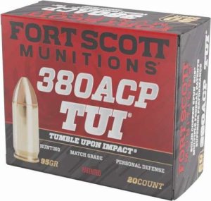 Fort Scott 380095SCV TUI 380ACP 95gr Solid Copper 20 Rounds