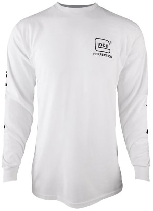 Glock AP96092 Perfection Long Sleeve Tee White Small Pre-Shrunk Cotton
