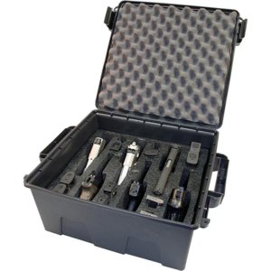 MTM TPC6 Tactical Pistol Case Dark Earth, Holds 6 Handguns, Water-Resistant