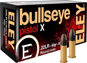 Eley Bullseye 04110 22LR 40Gr Round Nose 50 Pack