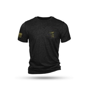 Nine Line American Camo Short Sleeve Shirt Black Triblend L